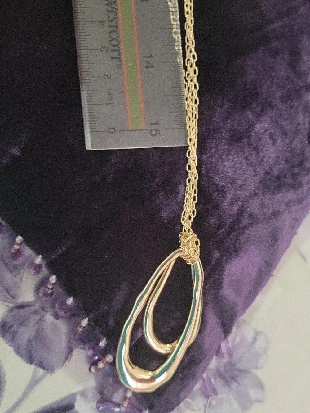 Style & Co. Gold Teardrop Crystal Pendant Necklace